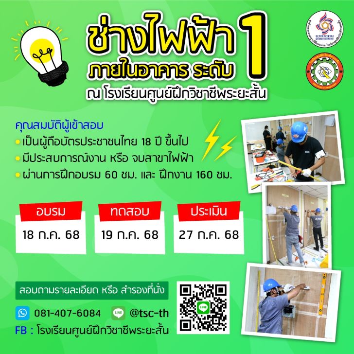 ตาราง สอบไฟฟ้า ก.ค. 2568 