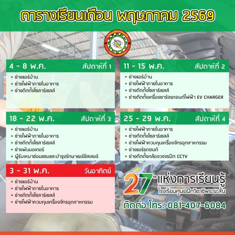 ตารางเรียน ประจำเดือน